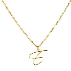 Letter E Cursive Initial Necklace